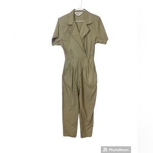 Vintage MIZZ LIZZ  Minimalist Utility  Gorpcore Khaki Pocket Jumpsuit Size 13/14